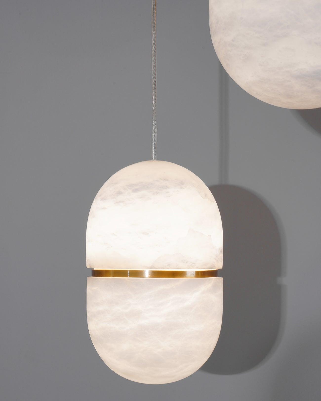 Caythos | Sculptural Capsule Alabaster Stone Pendant Light