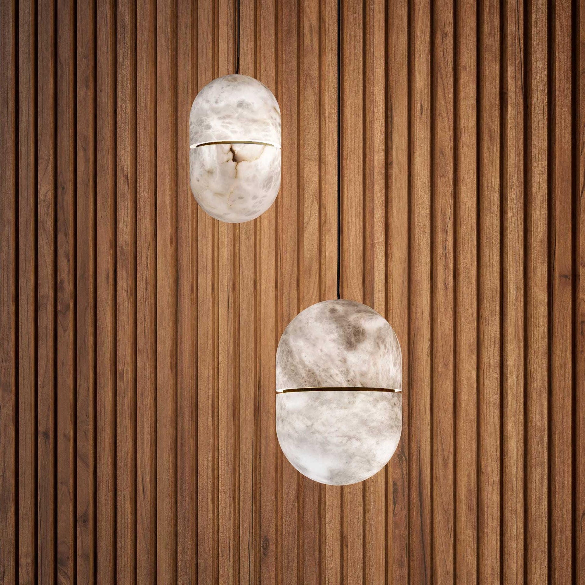 Caythos | Sculptural Capsule Alabaster Stone Pendant Light