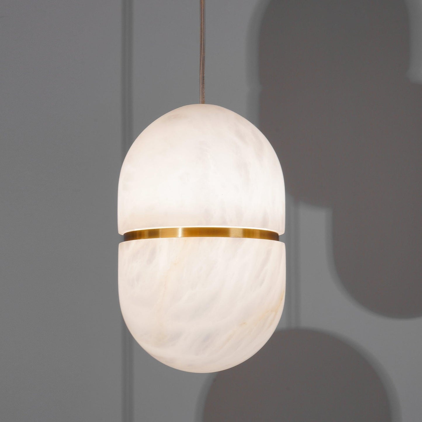 Caythos | Sculptural Capsule Alabaster Stone Pendant Light