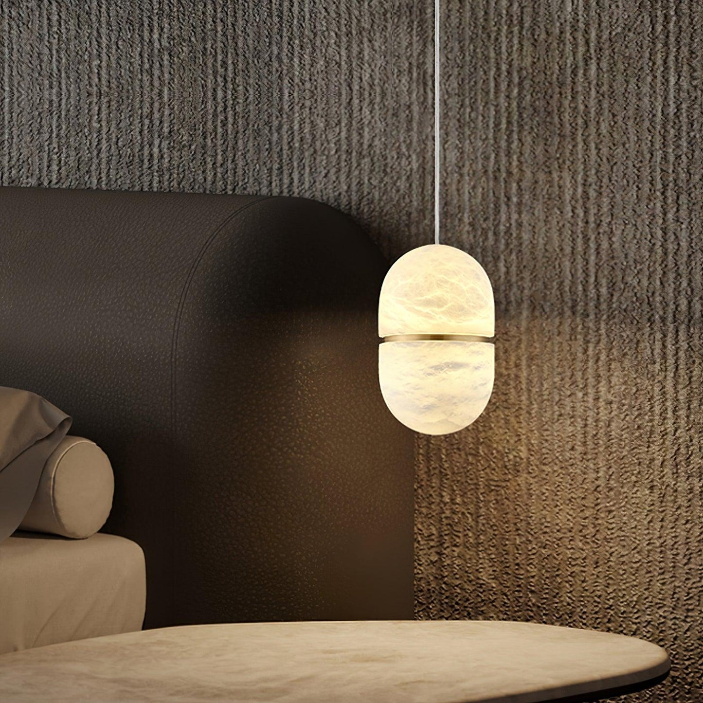 Caythos | Sculptural Capsule Alabaster Stone Pendant Light