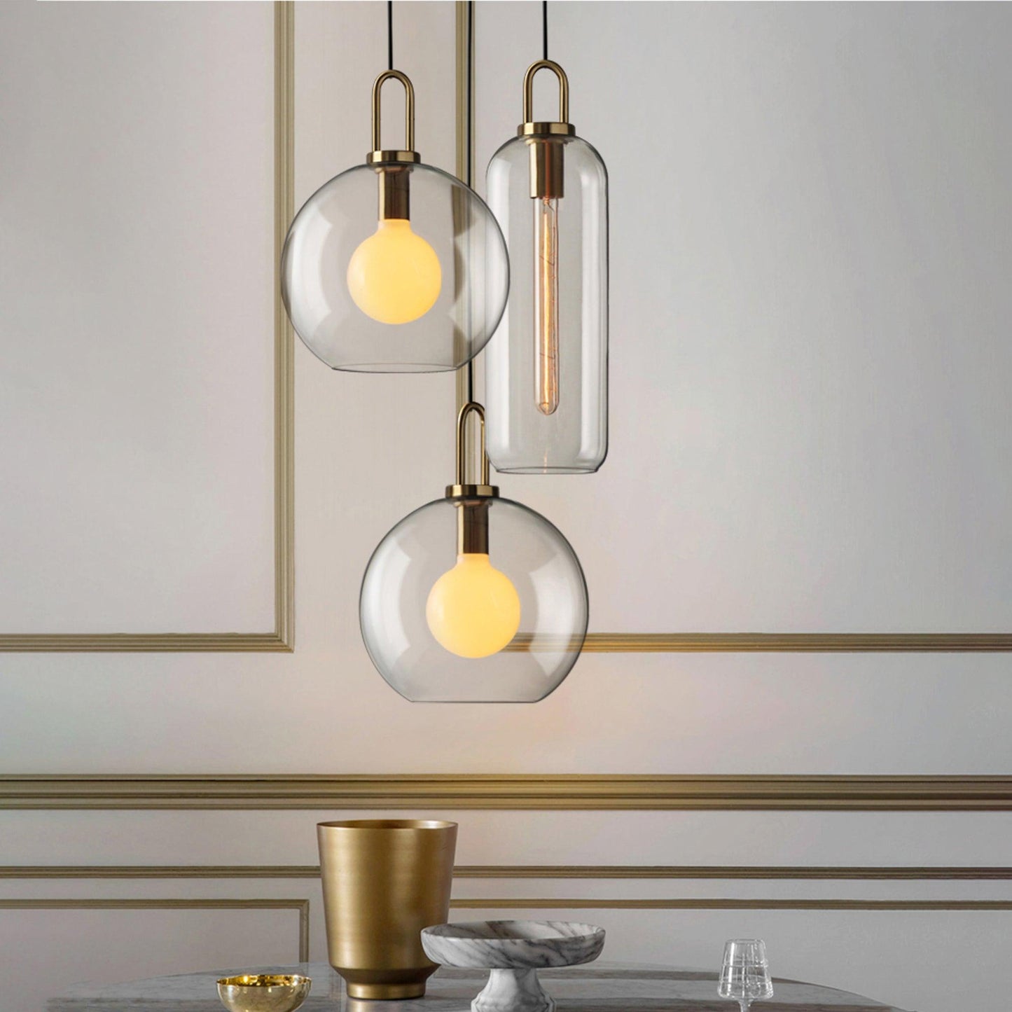 Kyntara | Contemporary Asymmetric Elliptical Glass Pendant Light