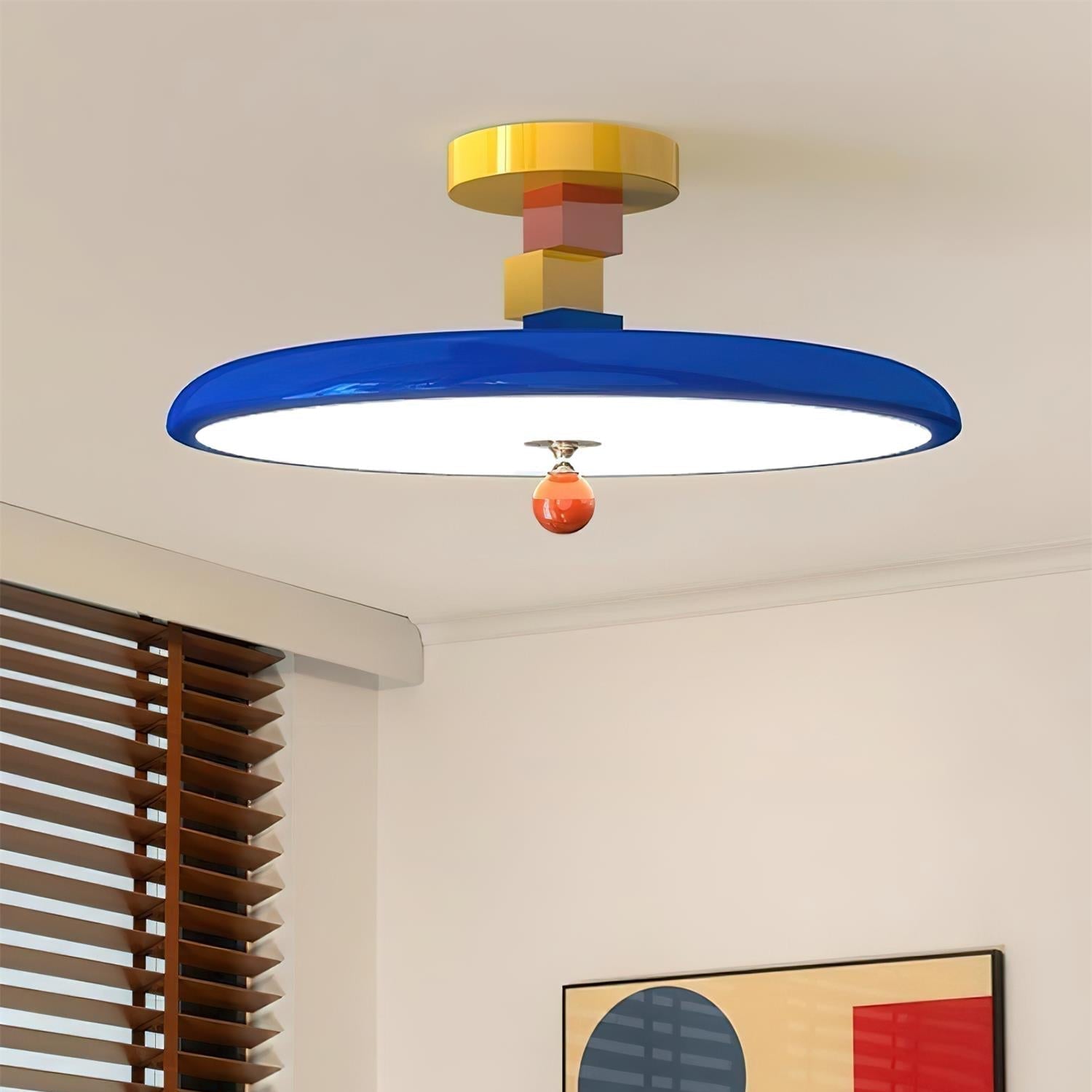 Luvara | Playful Geometric Halo Acrylic Flush Mount Ceiling Light