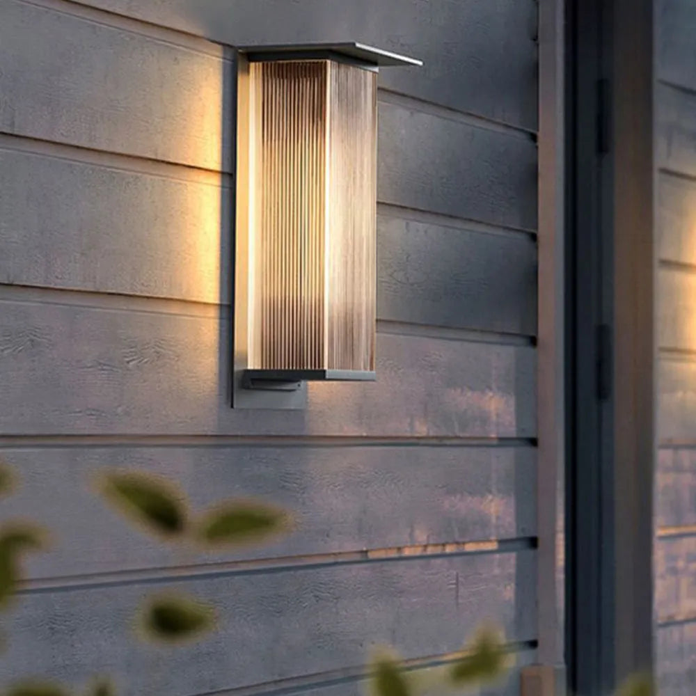 Vorawa | Sleek Industrial Black Waterproof Rectangular Outdoor Light