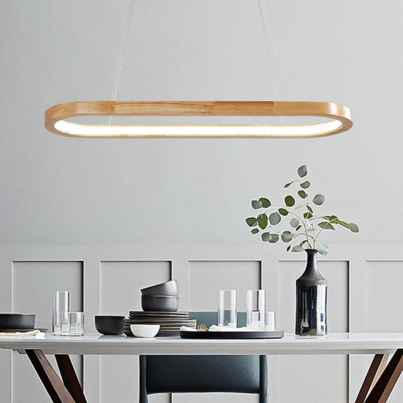Luvia | Nordic Minimalist Oval Timber Pendant Light