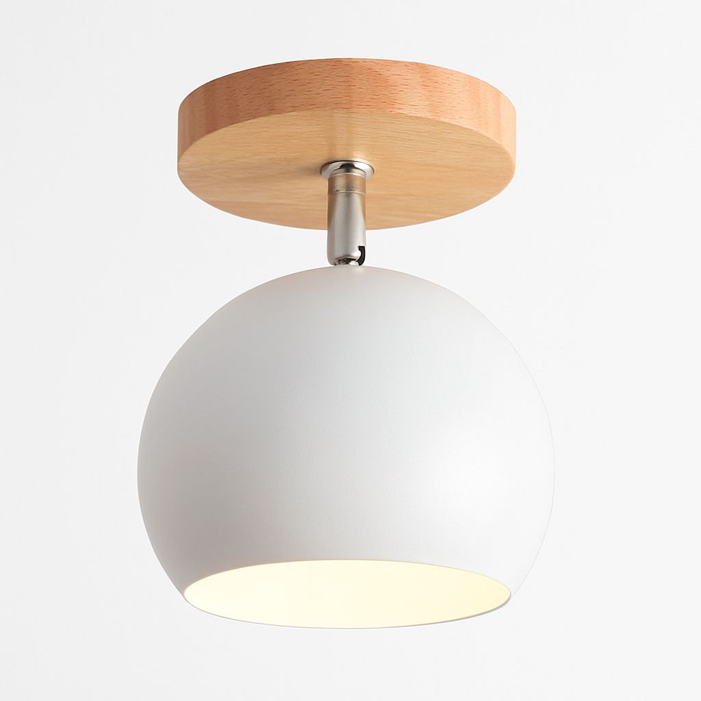 Dervian | Modern Spherical Adjustable Wood And Metal Ceiling Light