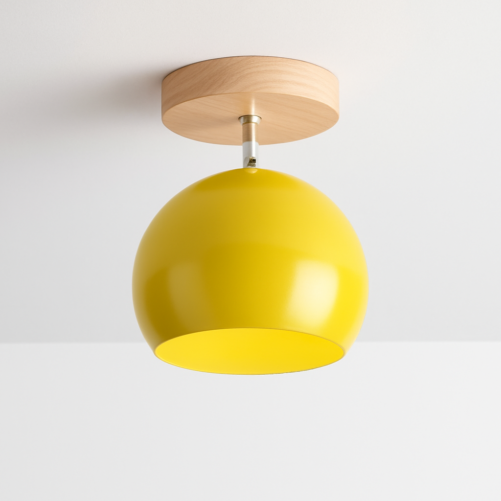 Dervian | Modern Spherical Adjustable Wood And Metal Ceiling Light