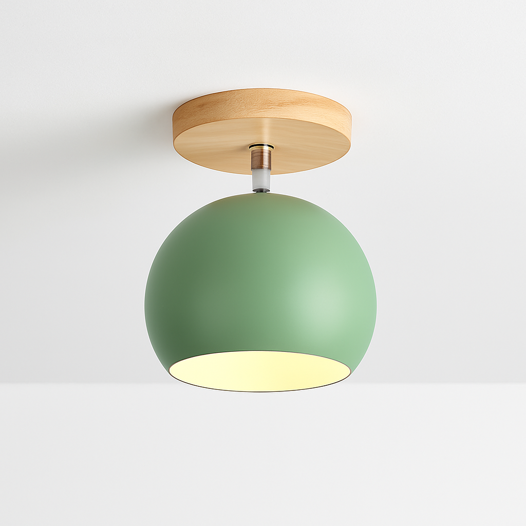 Dervian | Modern Spherical Adjustable Wood And Metal Ceiling Light