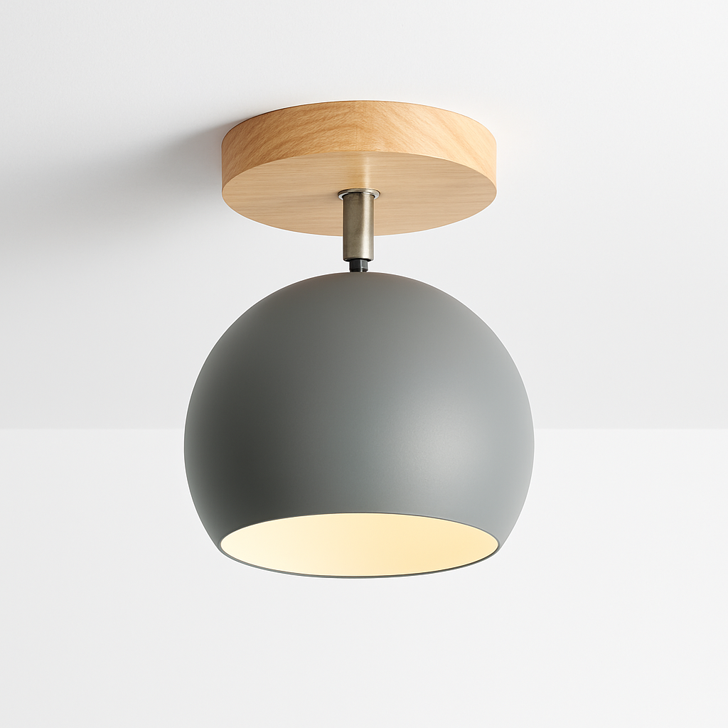 Dervian | Modern Spherical Adjustable Wood And Metal Ceiling Light