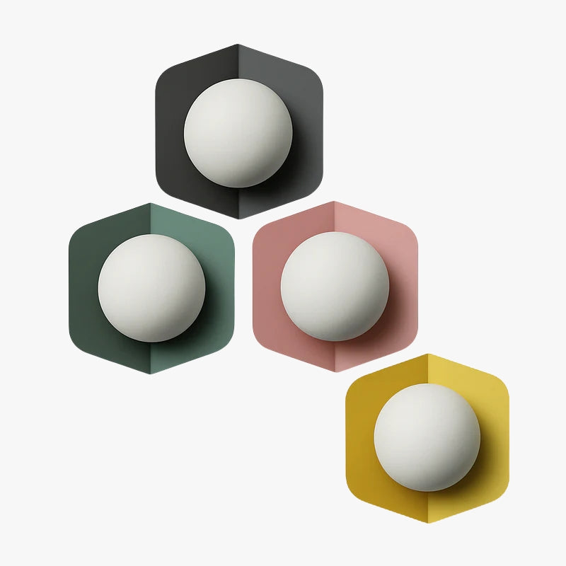 Veltryx | Minimalist Frosted Globe Modern Metal Wall Light