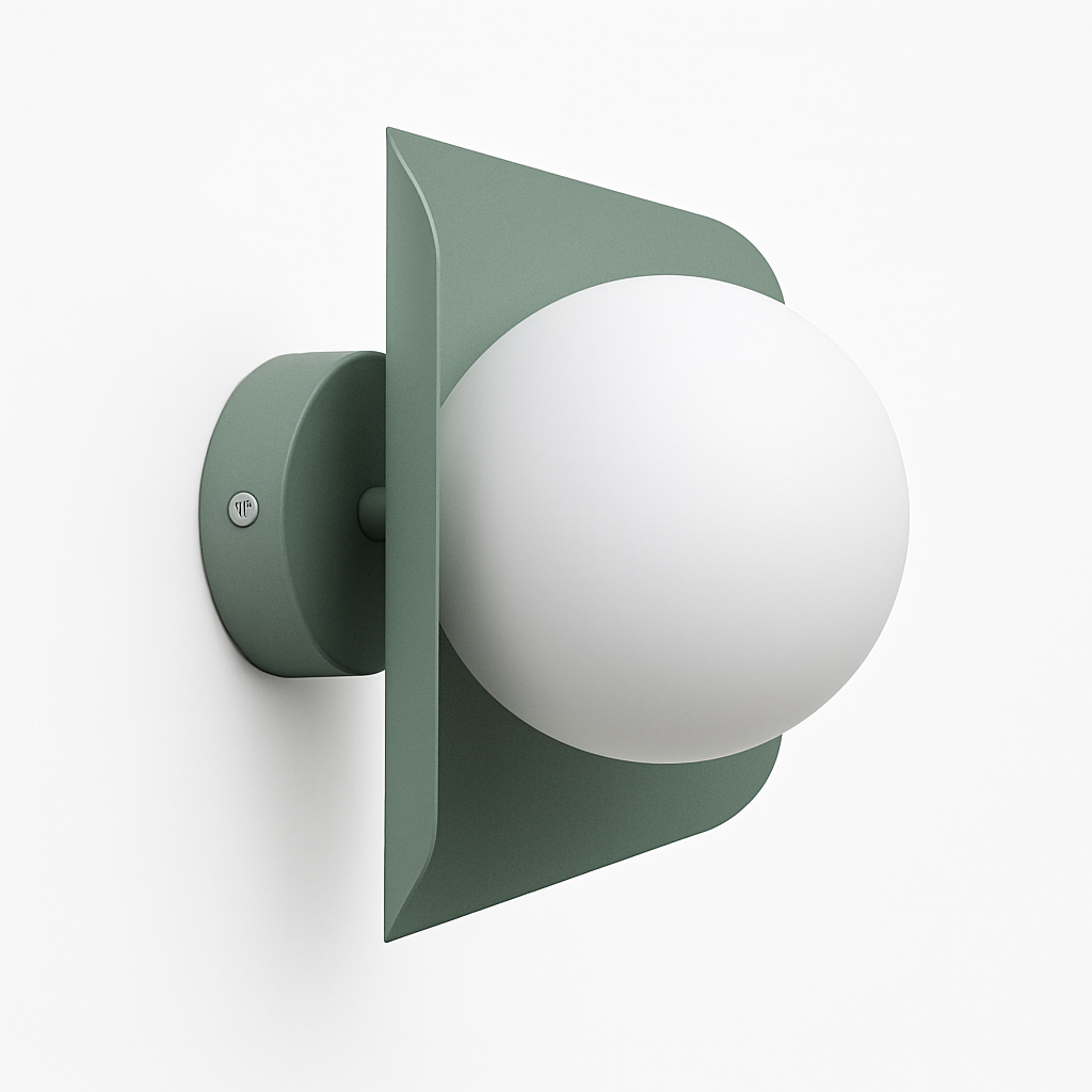 Veltryx | Minimalist Frosted Globe Modern Metal Wall Light