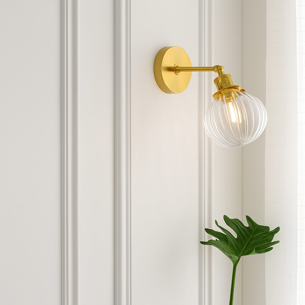 Zyrandis | Modern Metal Arm Glass Shade Wall Light Fixture