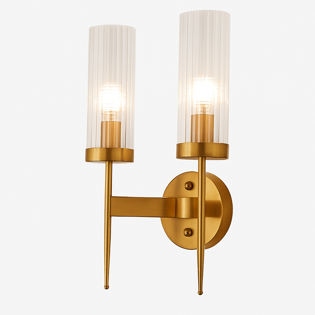 Solvandre | Linear Brushed Brass Sculptural Wall Light