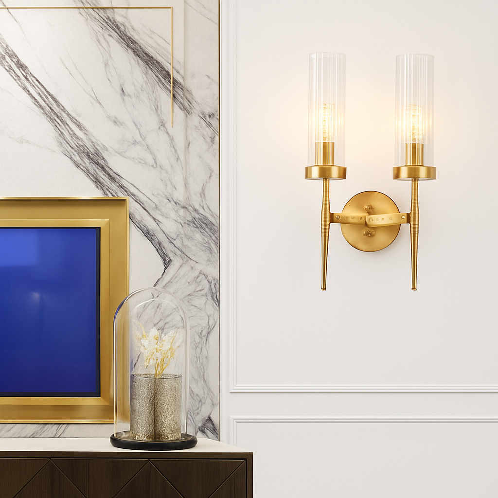 Solvandre | Linear Brushed Brass Sculptural Wall Light