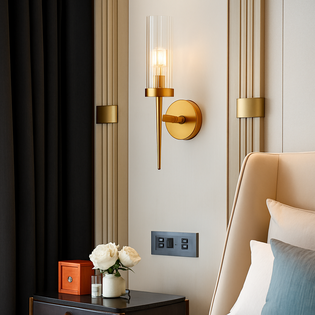 Solvandre | Linear Brushed Brass Sculptural Wall Light
