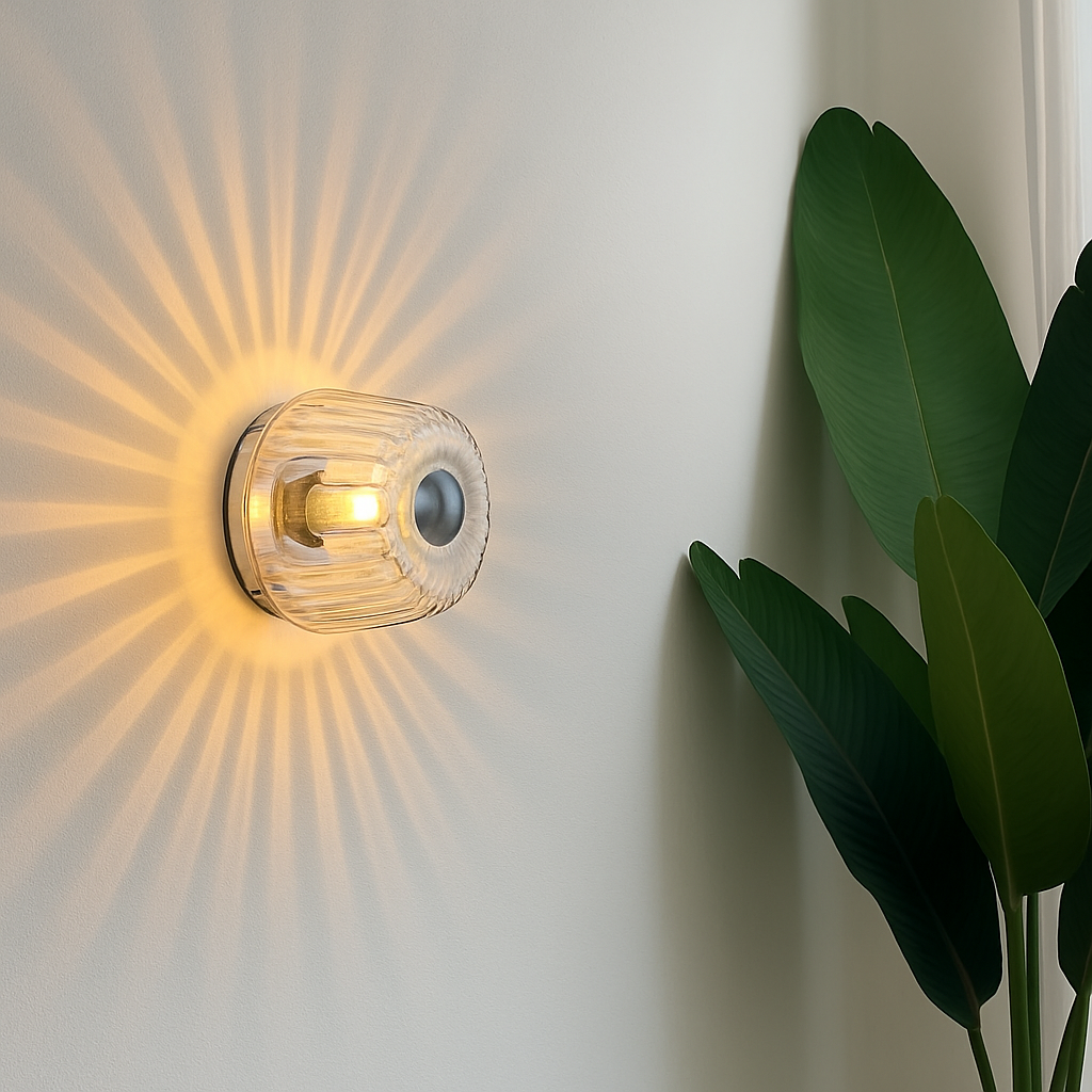 Marquello | Fluted Transparent Glass Bauhaus Inspired Wall Light