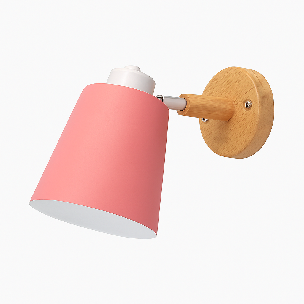 Velmoria | Adjustable LED Metal Wall Light With Wooden Mount