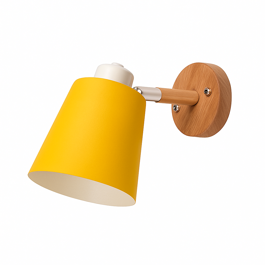 Velmoria | Adjustable LED Metal Wall Light With Wooden Mount