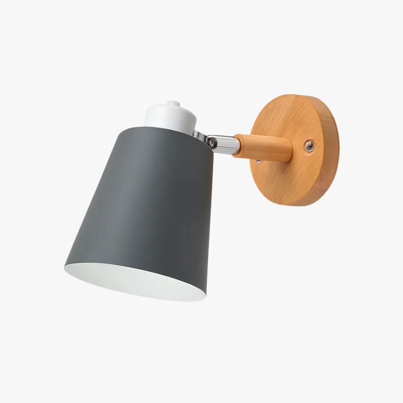 Velmoria | Adjustable LED Metal Wall Light With Wooden Mount