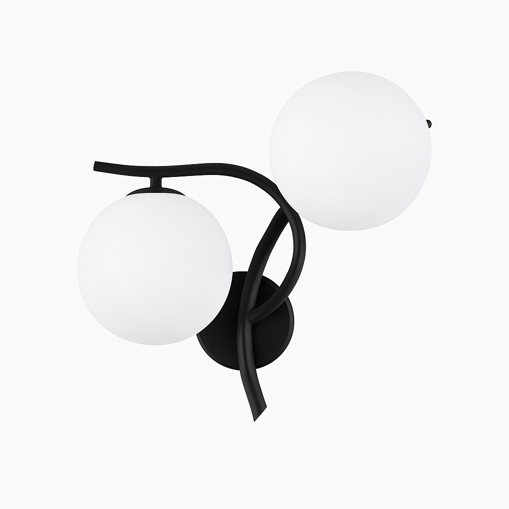 Kynthell | Minimalist Intersecting Sculptural Glass Globe Wall Light