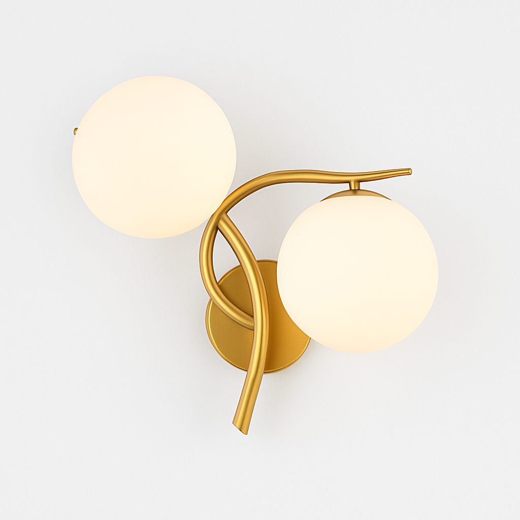 Kynthell | Minimalist Intersecting Sculptural Glass Globe Wall Light