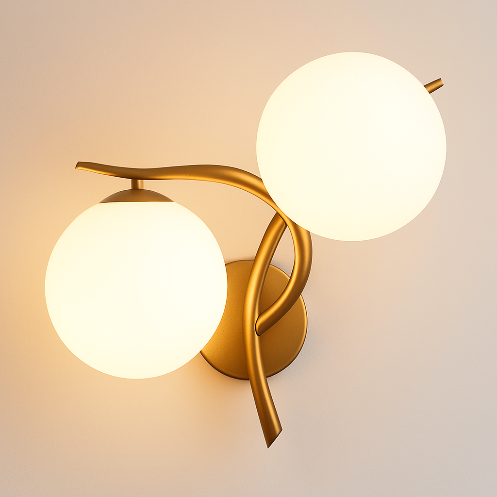 Kynthell | Minimalist Intersecting Sculptural Glass Globe Wall Light