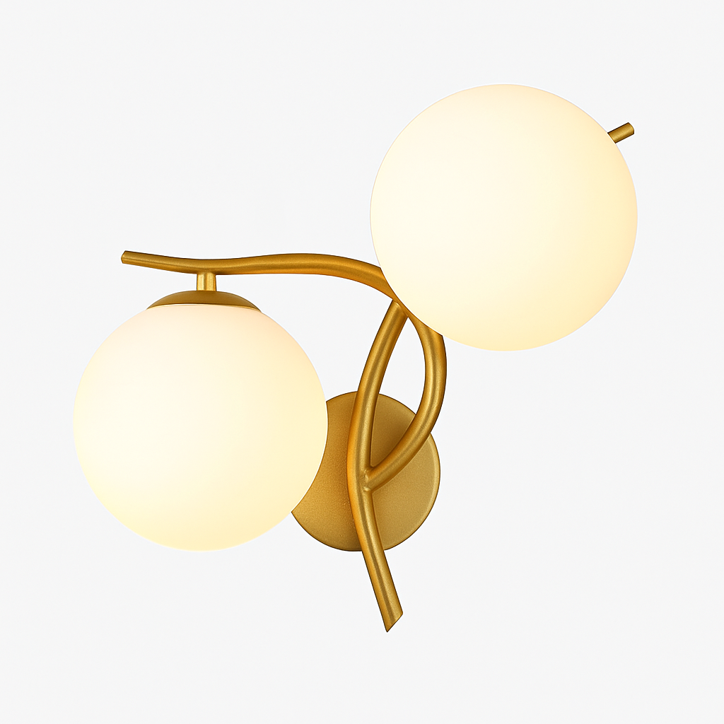 Kynthell | Minimalist Intersecting Sculptural Glass Globe Wall Light