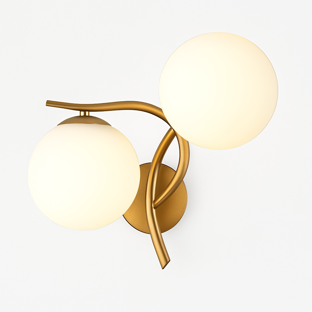 Kynthell | Minimalist Intersecting Sculptural Glass Globe Wall Light