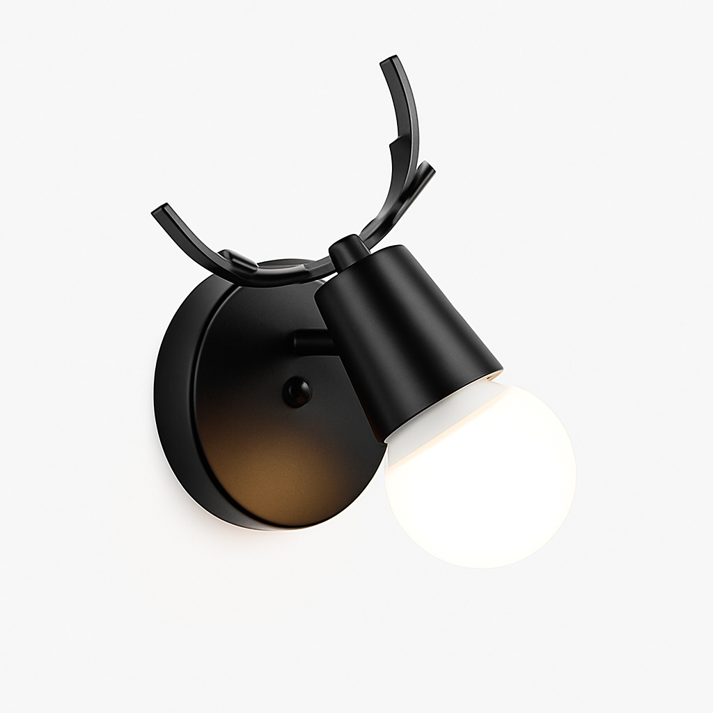 Virello | Sculpted Deer Antler Wood and Metal Modern Wall Light