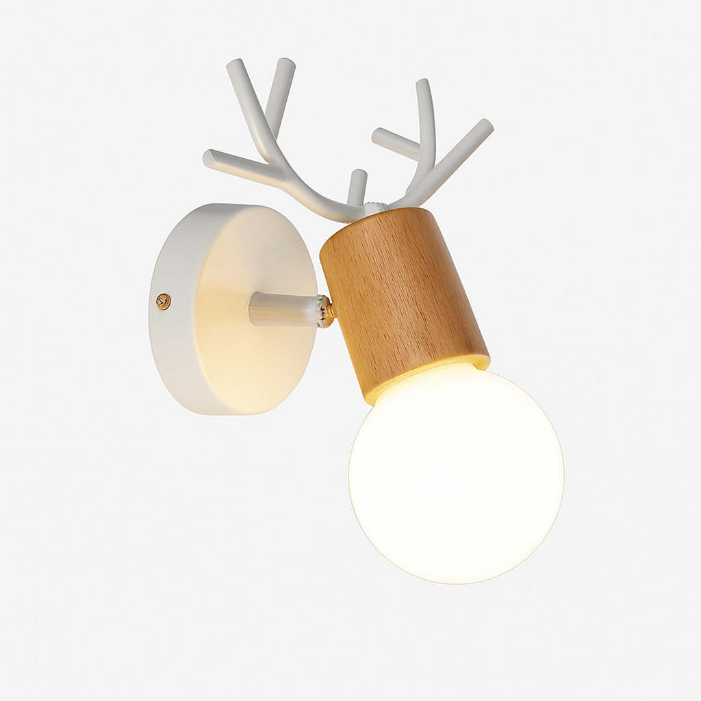 Virello | Sculpted Deer Antler Wood and Metal Modern Wall Light
