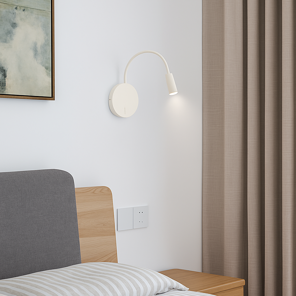 Delvoryn | Minimalist Adjustable Gooseneck Reading Wall Light
