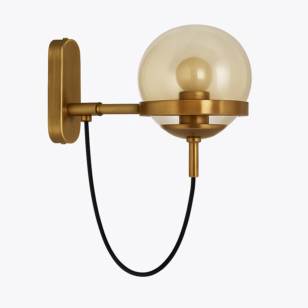 Solyndra | Modern Metal And Glass Globe Minimalist Wall Light
