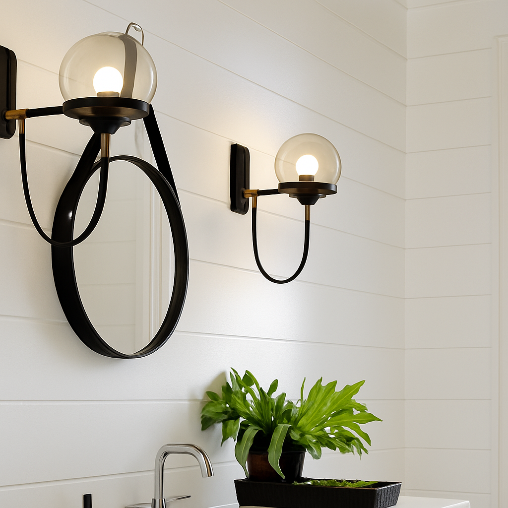 Solyndra | Modern Metal And Glass Globe Minimalist Wall Light