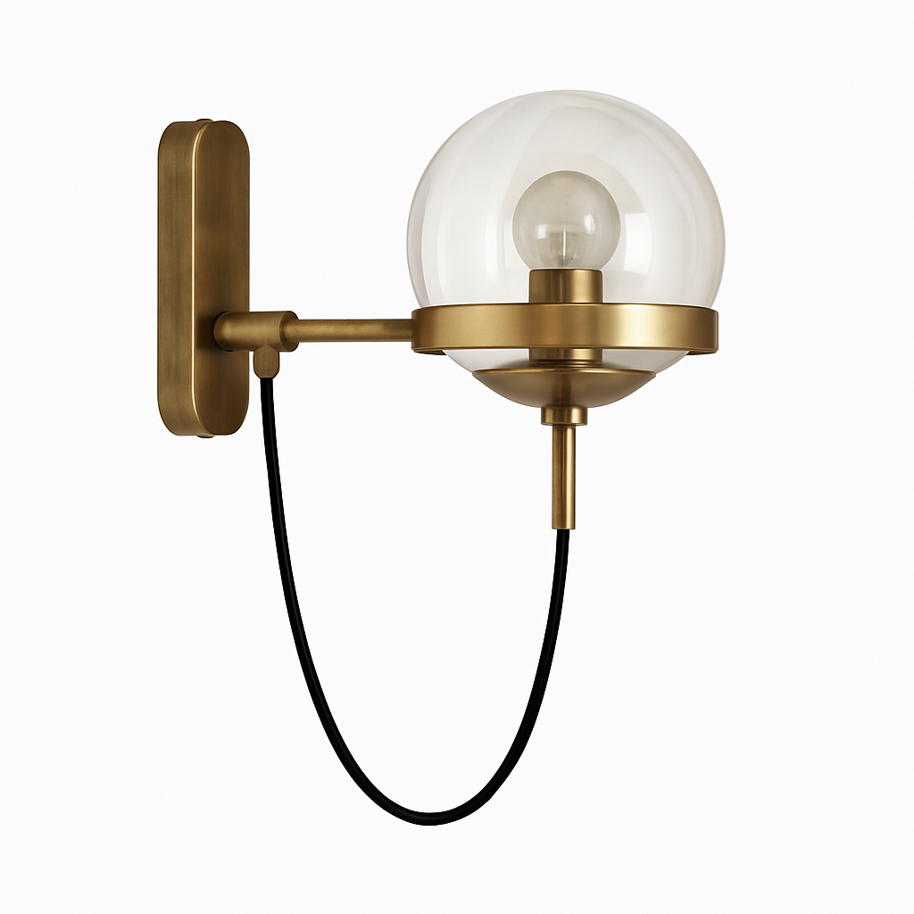 Solyndra | Modern Metal And Glass Globe Minimalist Wall Light
