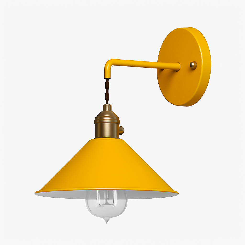 Velmory | Vintage Painted Metal Downward Shade Modern Wall Light