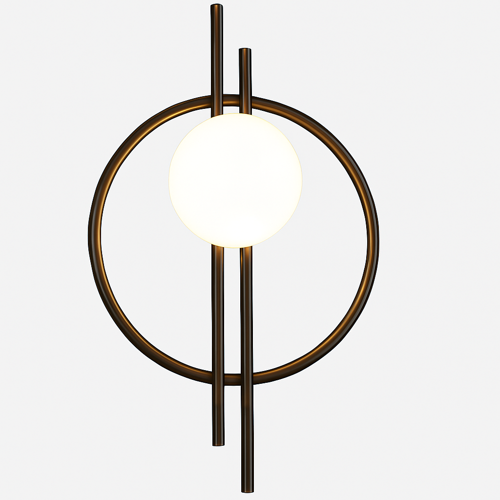 Belmontis | Geometric Plated Disc Mounted Sconce Wall Light