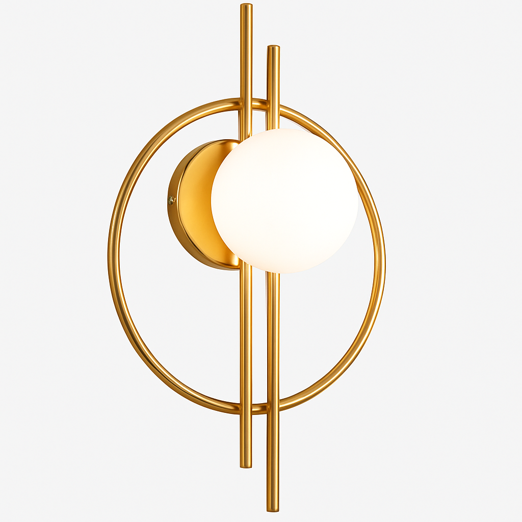 Belmontis | Geometric Plated Disc Mounted Sconce Wall Light