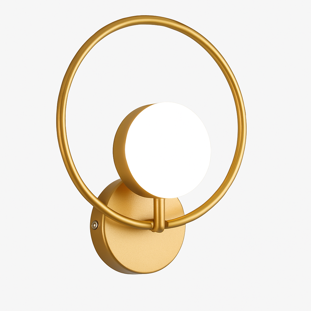 Belmontis | Geometric Plated Disc Mounted Sconce Wall Light