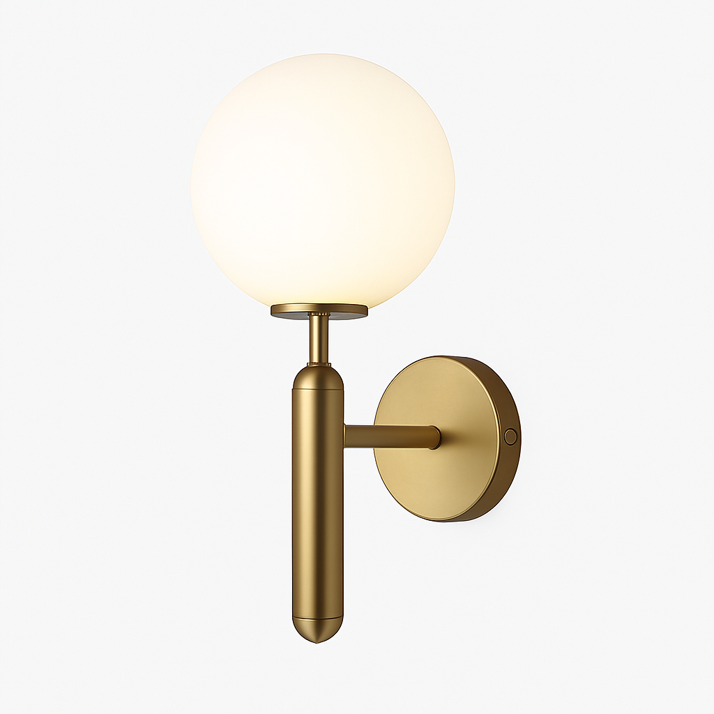 Belgracia | Geometric Orb Transparent Shade Plated Iron Wall Light