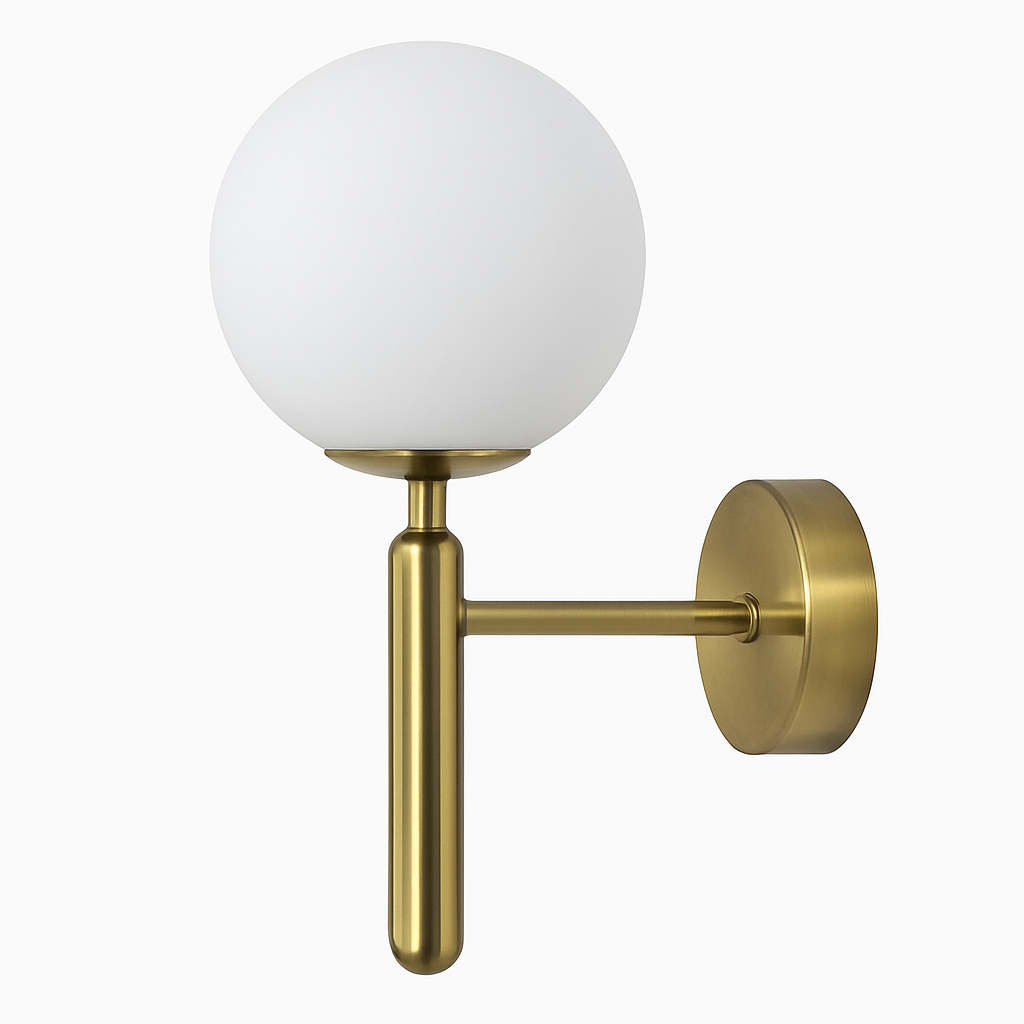 Belgracia | Geometric Orb Transparent Shade Plated Iron Wall Light