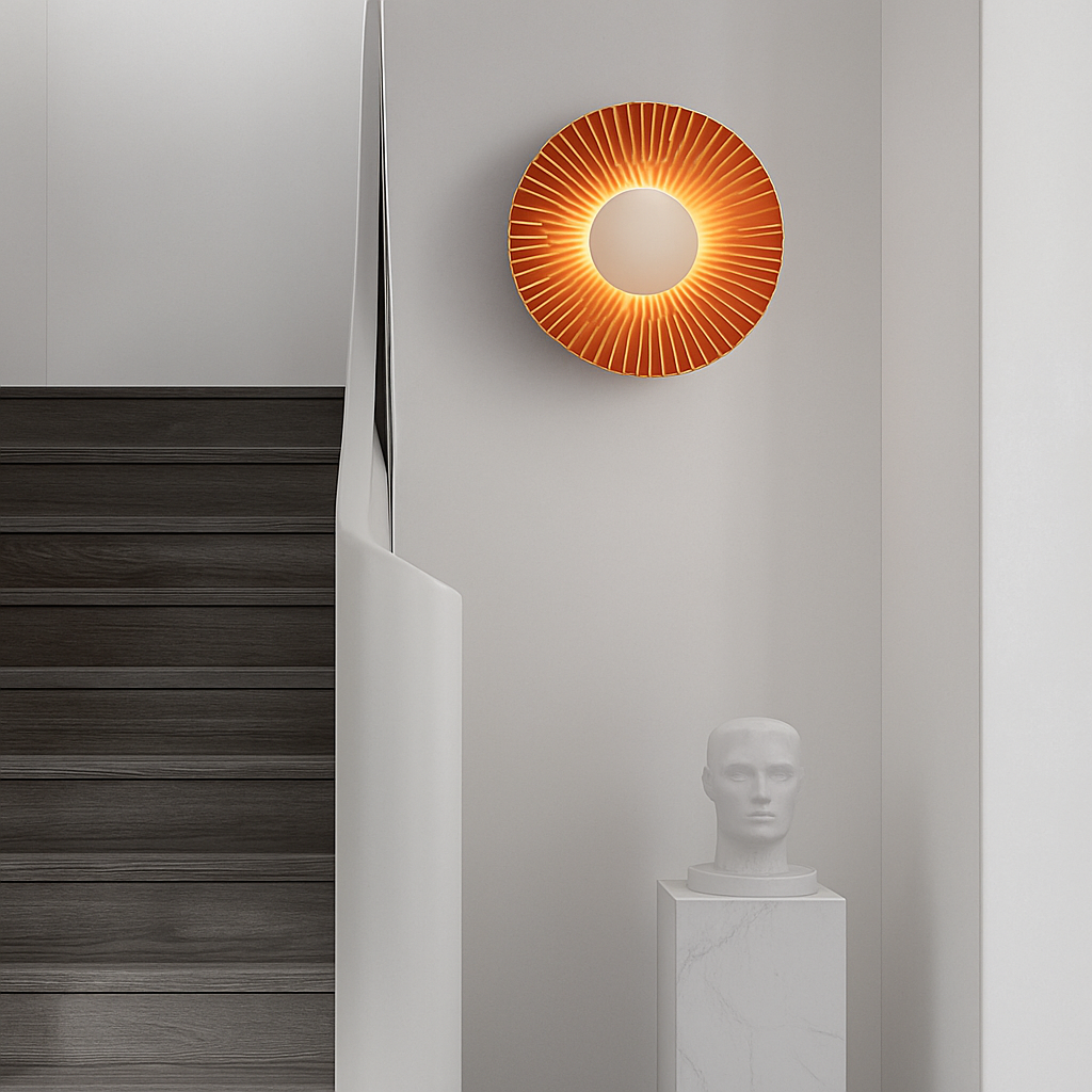 Wirello | Modern Sunburst Sculpture Metal Wall Light Lamp