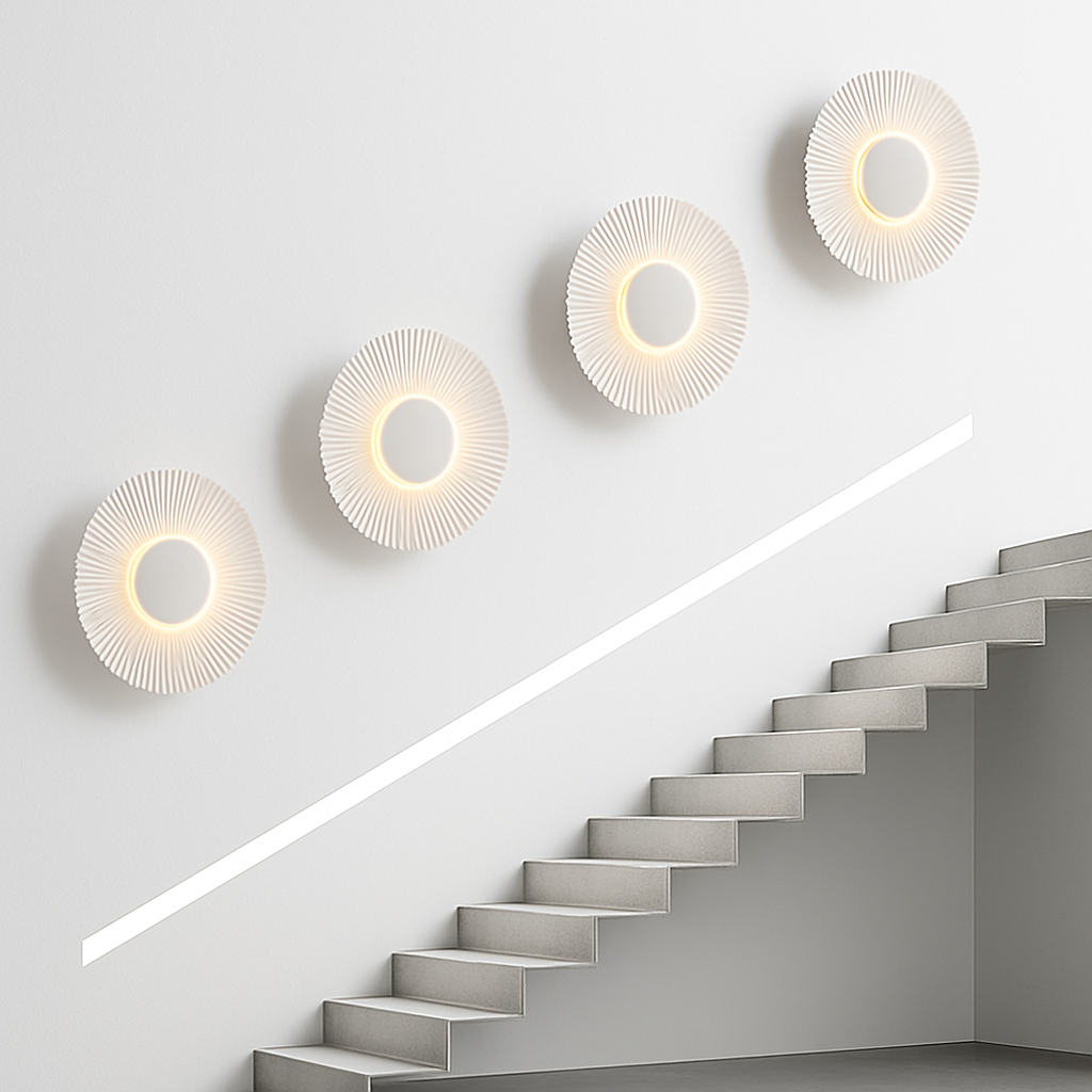 Wirello | Modern Sunburst Sculpture Metal Wall Light Lamp