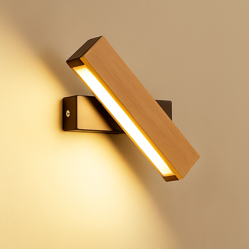 Veldromi | Scandi Cylindrical Swivel Timber Reading Wall Light