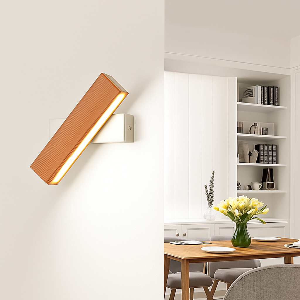 Veldromi | Scandi Cylindrical Swivel Timber Reading Wall Light