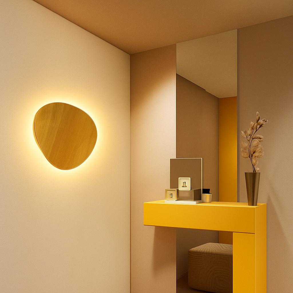 Velithen | Scandinavian Oval Wood Up Down Glass Wall Light