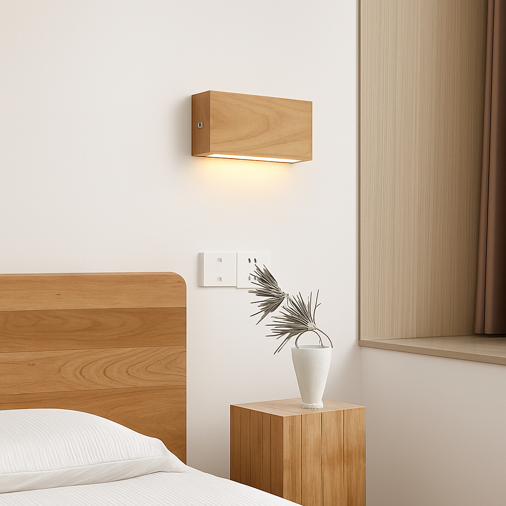 Vondelme | Japanese Style Architectural Timber Sconce Wall Light