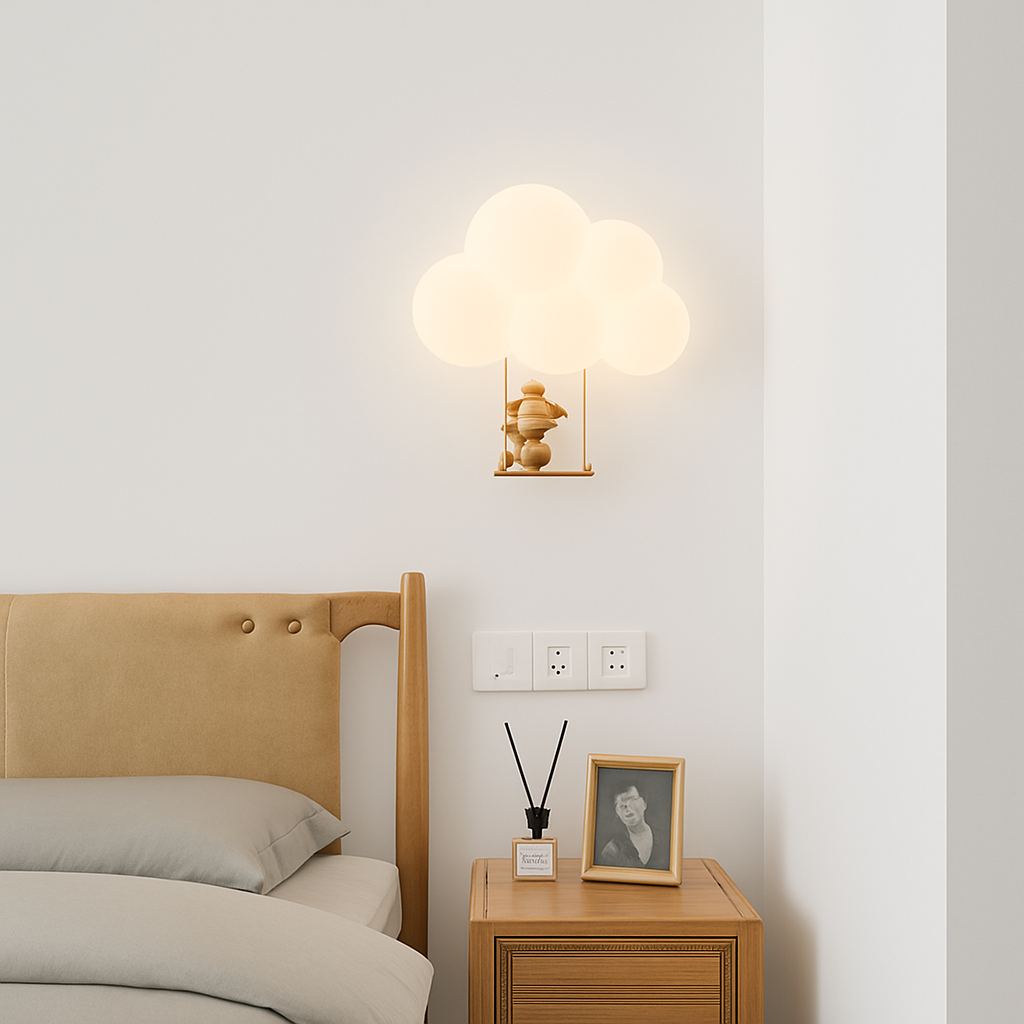 Vantessy | Stylized Geometric Animal Profile Kids Bedside Wall Light