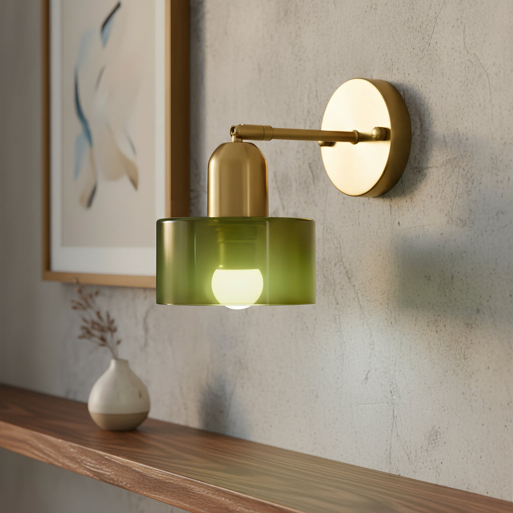 Cromia | Minimalist Cylinder Bauhaus Colored Glass Wall Light