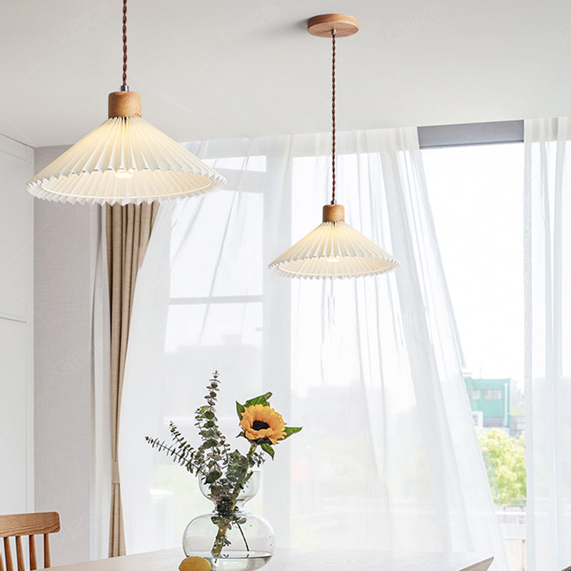 Luvithos | Architectural Cluster Plissé Pleated Timber Pendant Light
