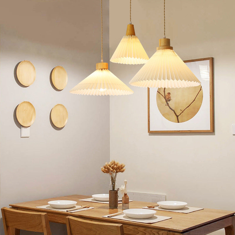 Luvithos | Architectural Cluster Plissé Pleated Timber Pendant Light