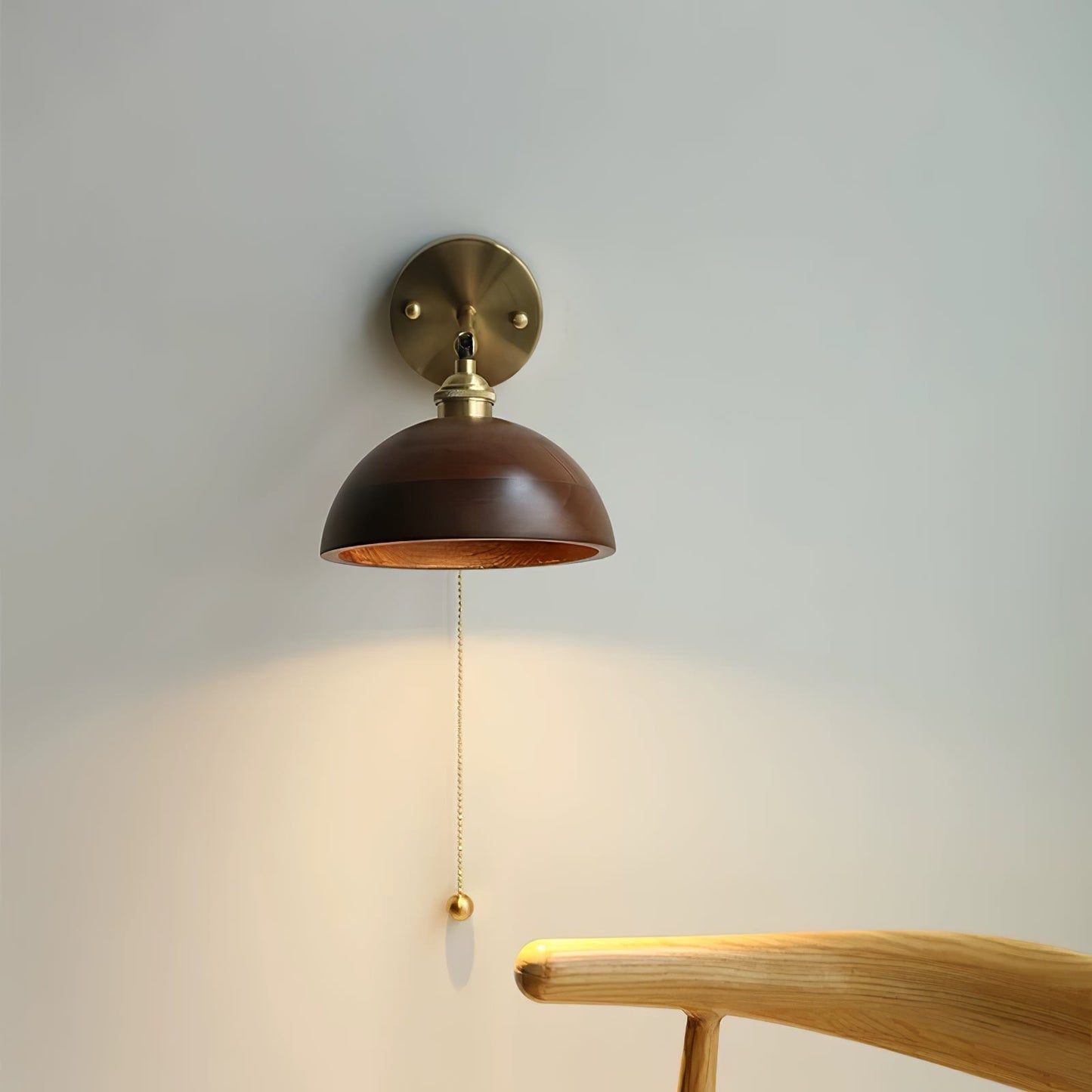 Thorgren | Midcentury Geometric Cone Silhouette Wooden Wall Light